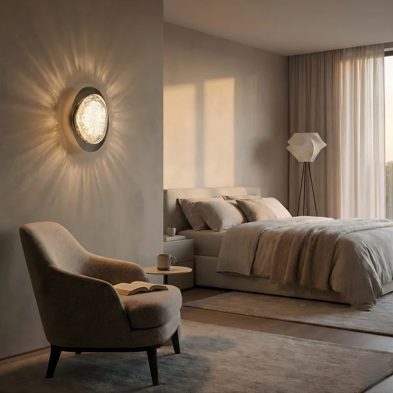 Art-Déco-Wandleuchte aus Acryl für Schlafzimmer – Séréniteia