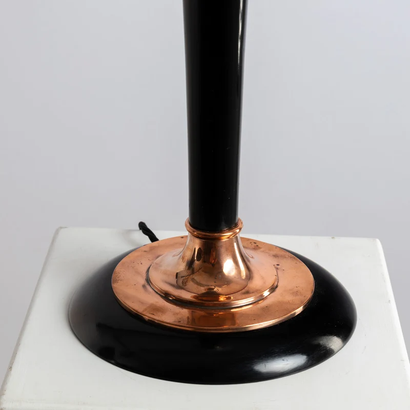 Art Deco Mazda Tischleuchte, Schwarz