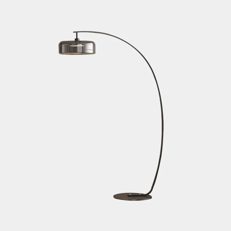 Floor Lamp Italian Tall Arched Fishing Pole Glass Shade