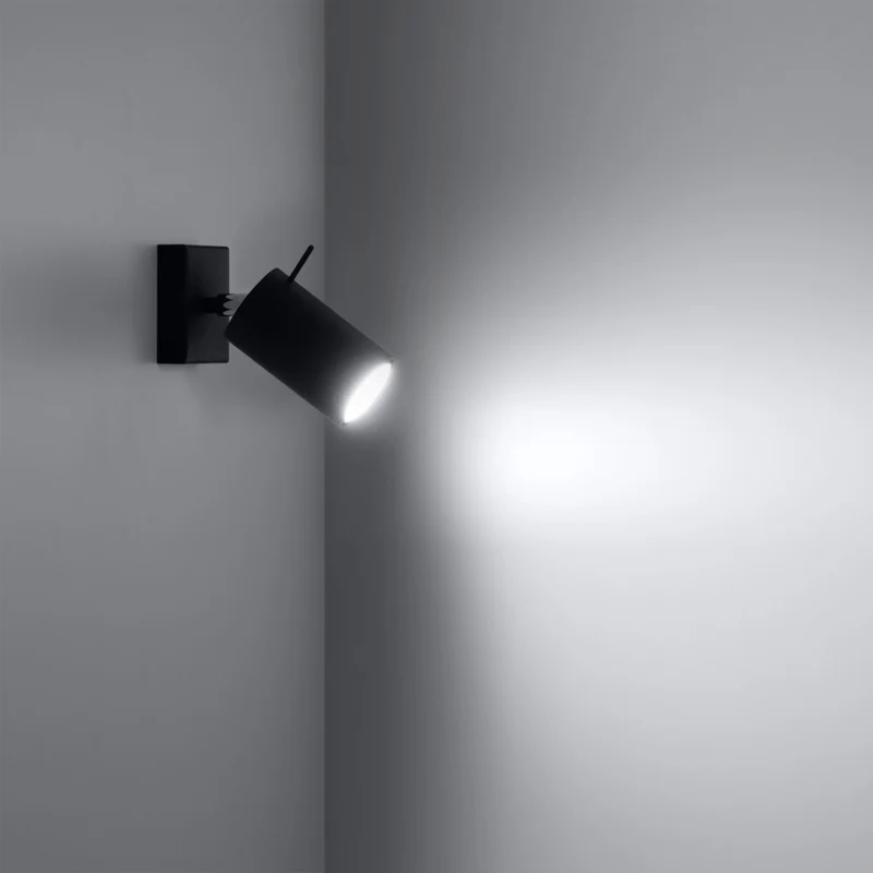 Minimalistische schwenkbare schwarze Wandleuchte – Eryndra