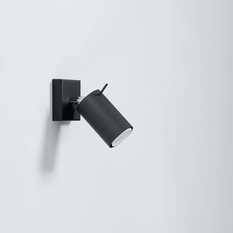 Minimalistische schwenkbare schwarze Wandleuchte – Eryndra