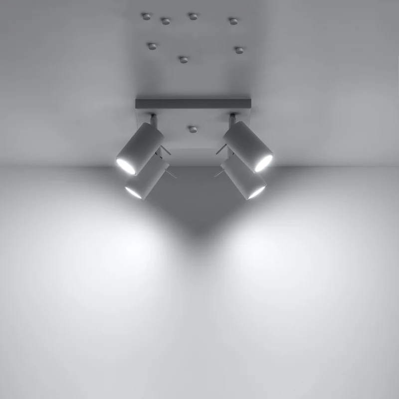 Moderner weißer Deckenstrahler mit 4 verstellbaren Spots – Asterion