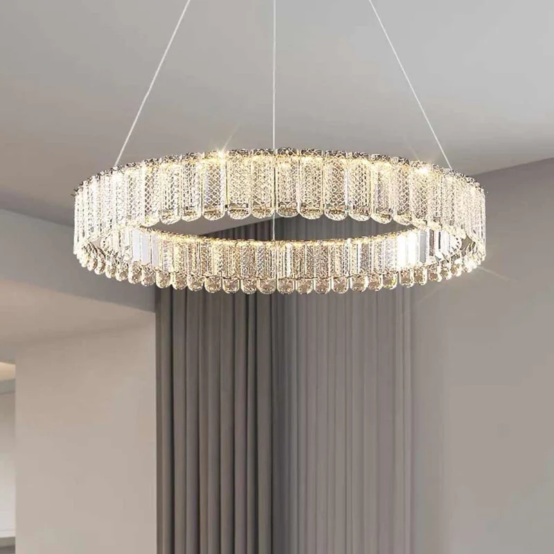 Chandelier Luxury Round / Oval Ring Crystal LED