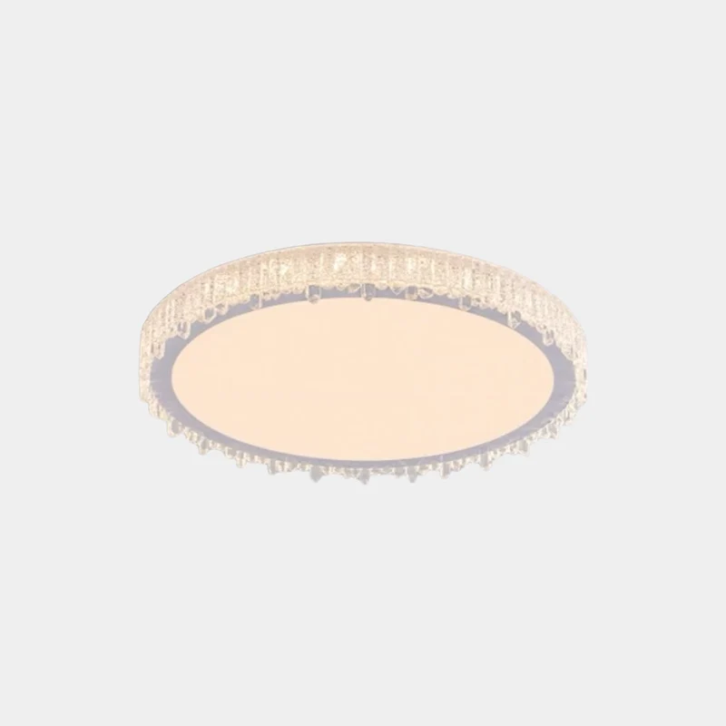 Flush Mount Ceiling Light French Round Floral LED, White