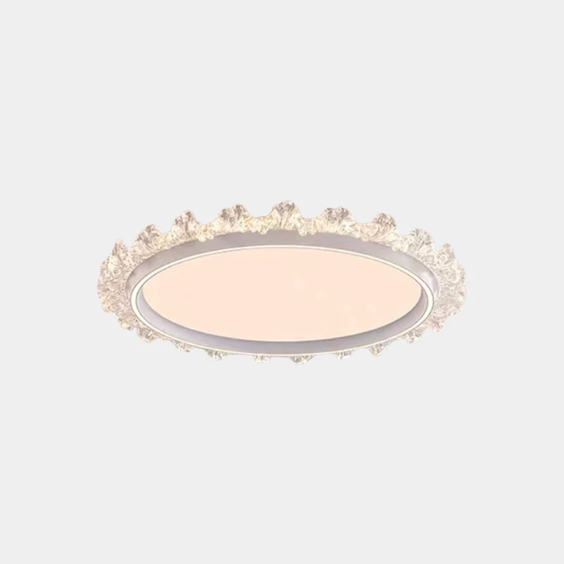 Flush Mount Ceiling Light French Round Floral LED, White