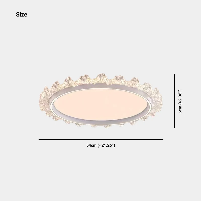 Flush Mount Ceiling Light French Round Floral LED, White