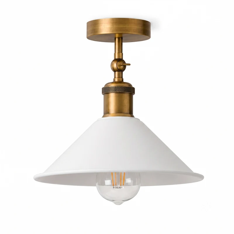 Verstellbare Deckenleuchte – Vintage Trichter Deckenlampe Flur | Ø22cm | E27 ~3926