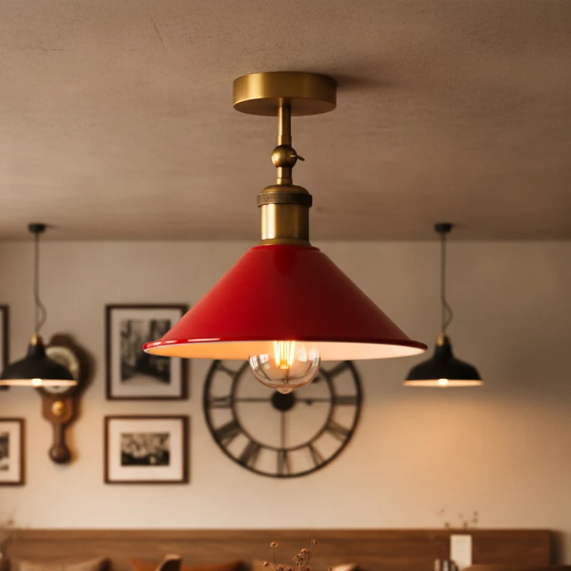 Verstellbare Deckenleuchte – Vintage Trichter Deckenlampe Flur | Ø22cm | E27 ~3926