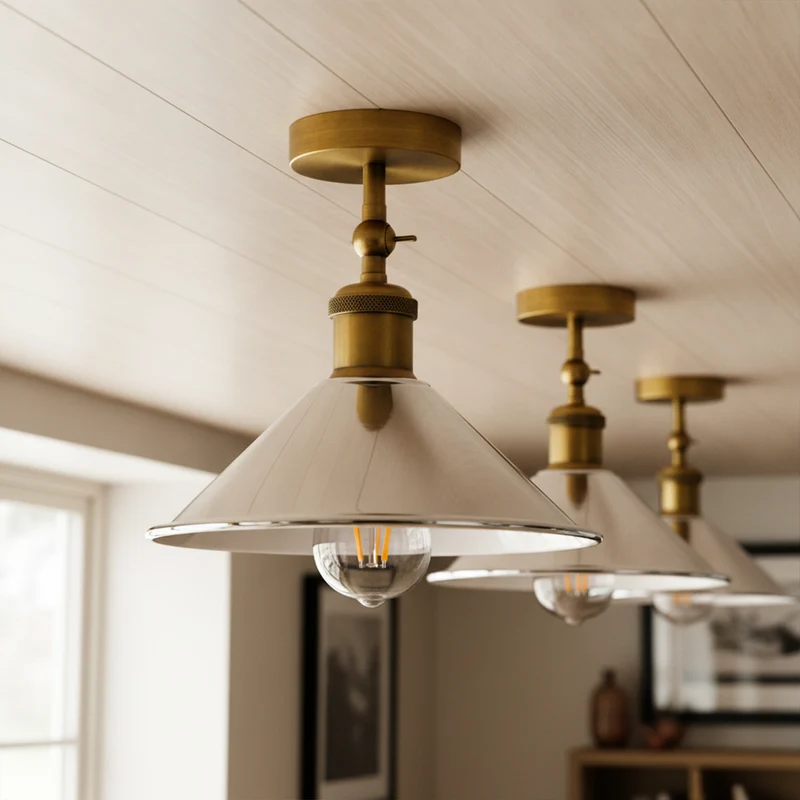 Verstellbare Deckenleuchte – Vintage Trichter Deckenlampe Flur | Ø22cm | E27 ~3926