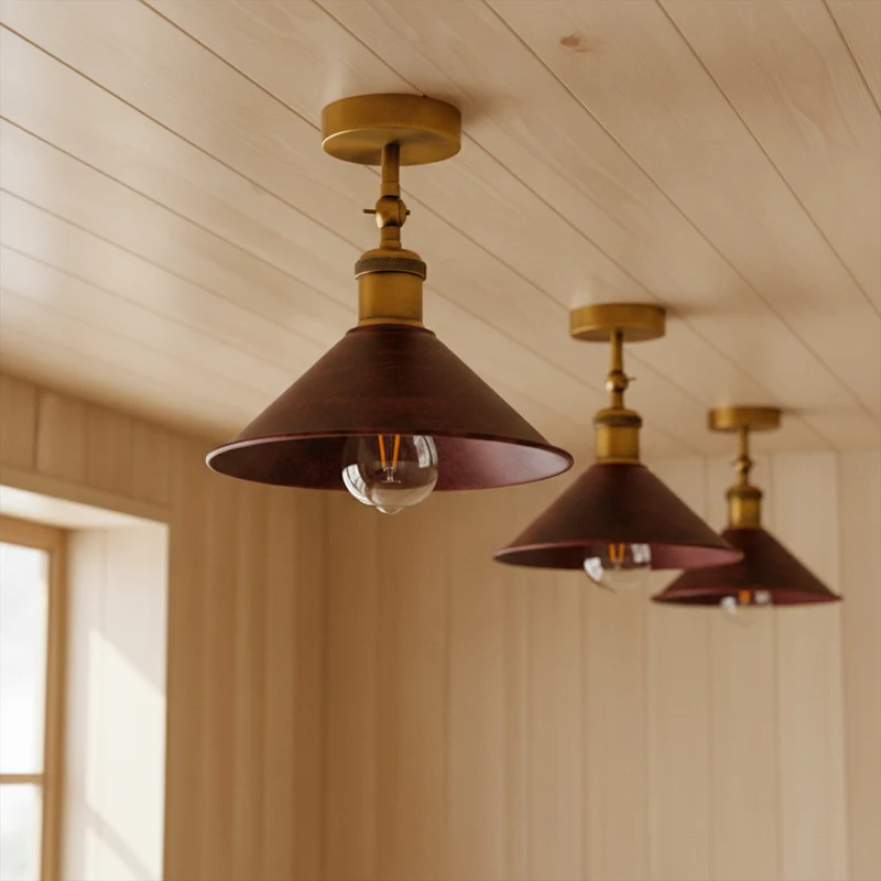 Verstellbare Deckenleuchte – Vintage Trichter Deckenlampe Flur | Ø22cm | E27 ~3926