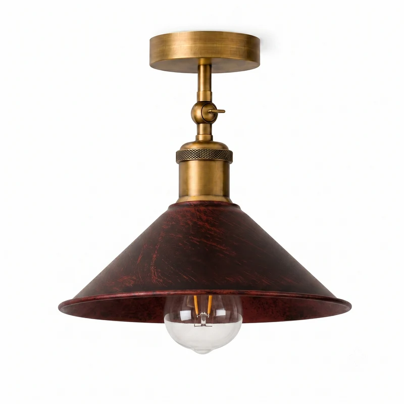 Verstellbare Deckenleuchte – Vintage Trichter Deckenlampe Flur | Ø22cm | E27 ~3926