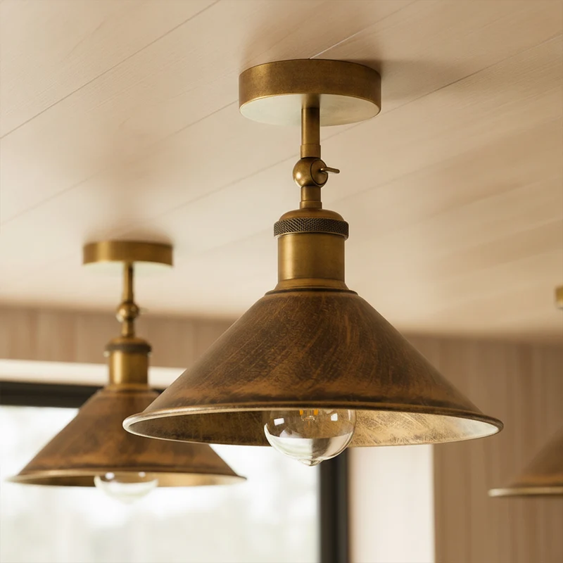 Verstellbare Deckenleuchte – Vintage Trichter Deckenlampe Flur | Ø22cm | E27 ~3926