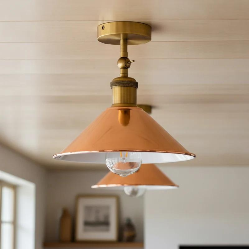 Verstellbare Deckenleuchte – Vintage Trichter Deckenlampe Flur | Ø22cm | E27 ~3926