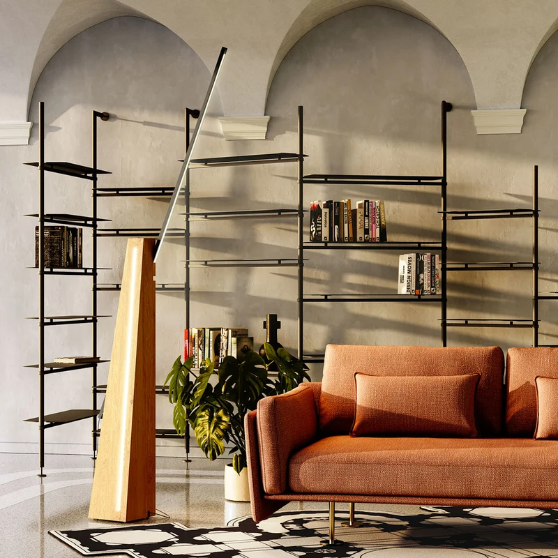 Wooden Floor Lamp ASTOLFO by Amedeo G. Cavalchini for Lumen Center