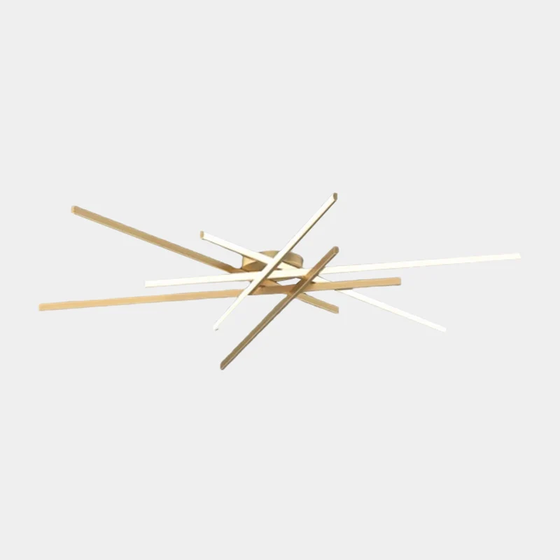 Semi-Flush Mount Ceiling Light Multi Line Brass Sputnik LED