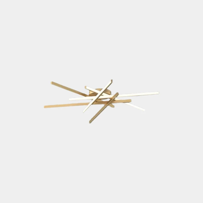 Semi-Flush Mount Ceiling Light Multi Line Brass Sputnik LED