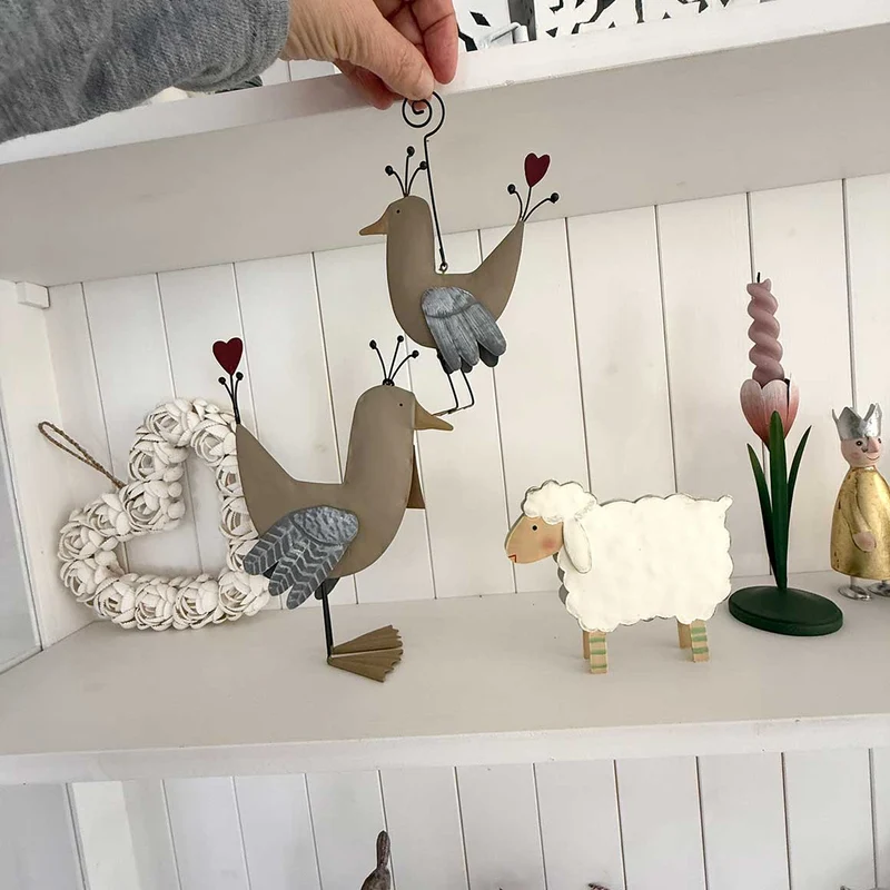Osterdeko Vogel mit Herz