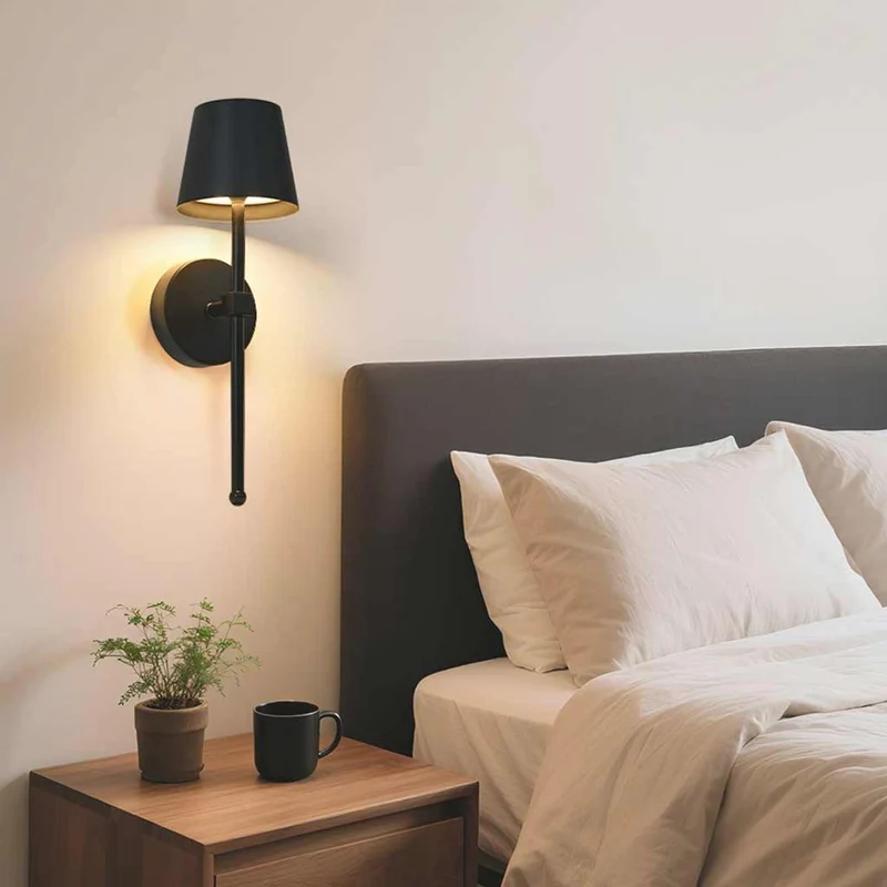 Wall Lamp Classic Indoor LED Rechargeable, Black / Gold