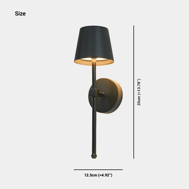 Wall Lamp Classic Indoor LED Rechargeable, Black / Gold