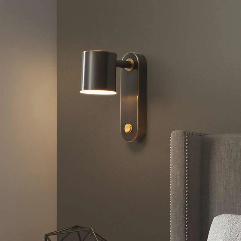 Wall Sconce Light Modern Copper Rotating LED, Black / Gold