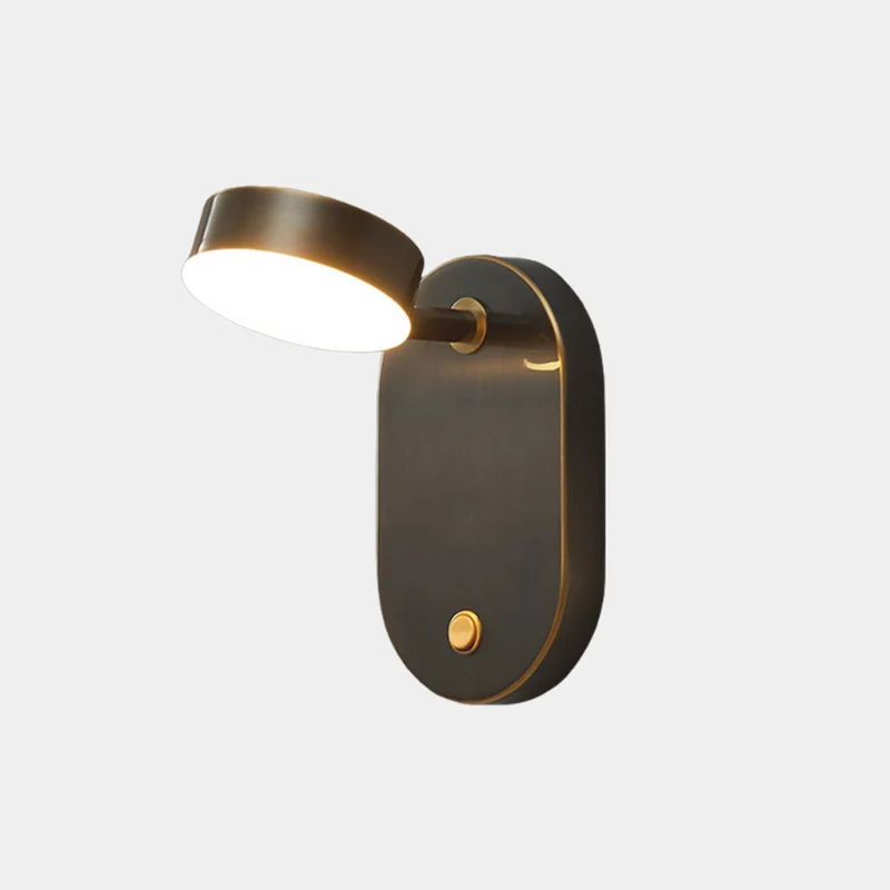 Wall Sconce Light Modern Copper Rotating LED, Black / Gold