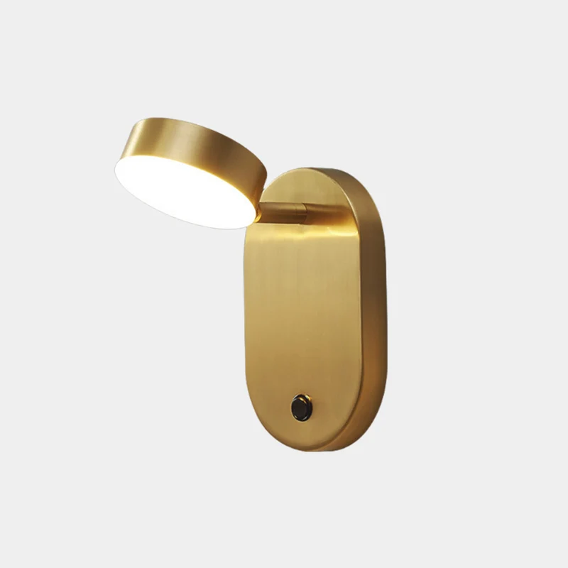 Wall Sconce Light Modern Copper Rotating LED, Black / Gold
