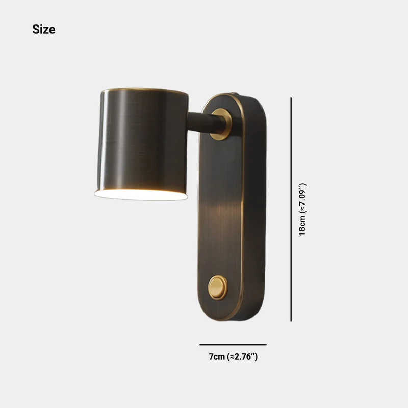 Wall Sconce Light Modern Copper Rotating LED, Black / Gold
