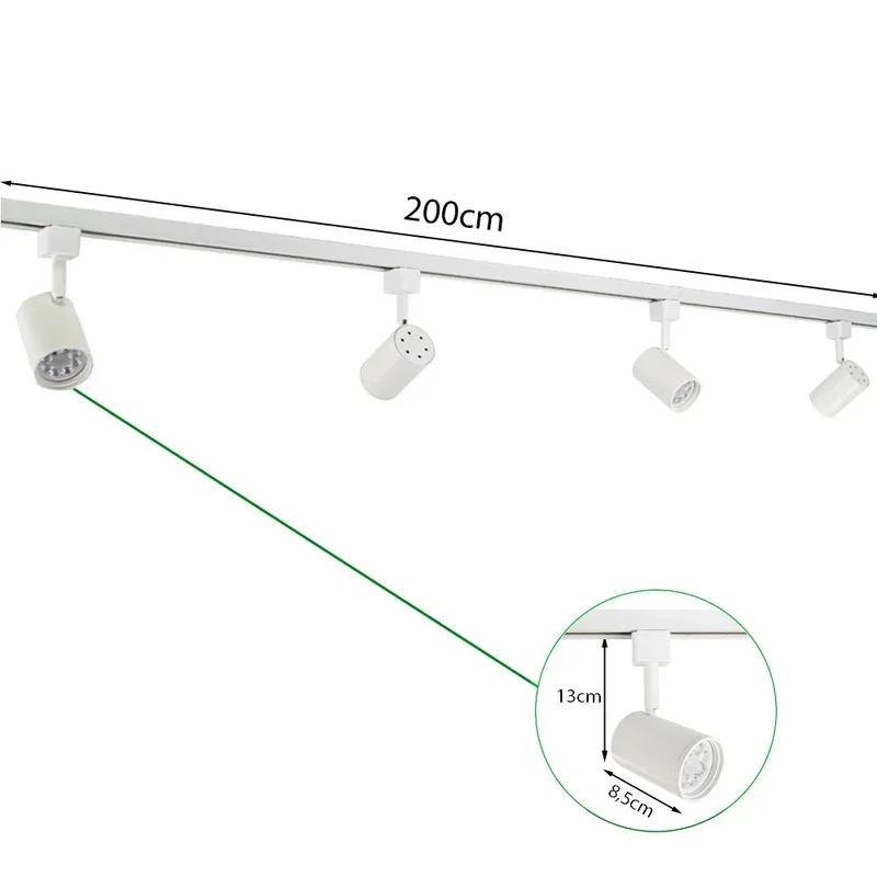 Smart Rail System 1-phasig | Weiß | 2 Meter | HUE-kompatibel | inkl. 4x intelligente GU10-Spots
