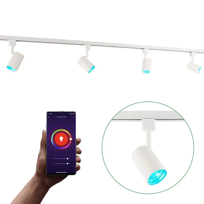 Smart TUYA - Schienensystem 1-phasig | Weiß | 2 Meter | WLAN | inkl. 4x WiFi GU10 Spots