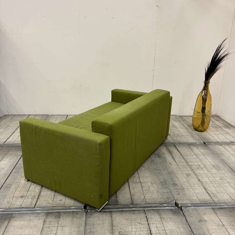Sofa Schlafsofa 2-Sitzer Ausziehsofa Stoff Grün Schlafcouch Sofa couch Gebraucht