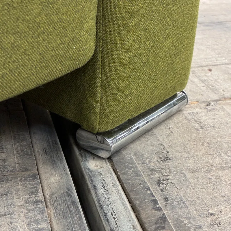 Sofa Schlafsofa 2-Sitzer Ausziehsofa Stoff Grün Schlafcouch Sofa couch Gebraucht