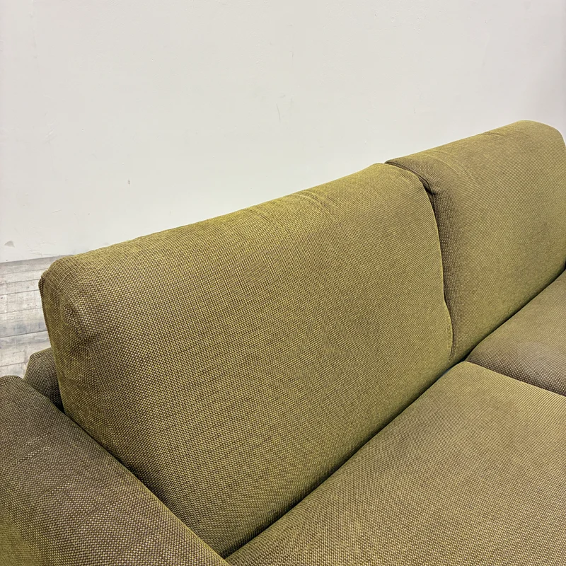 Schlafsofa 2-Sitzer Ausziehsofa Stoff 160cm Olivgrün Sofa Couch Gebraucht