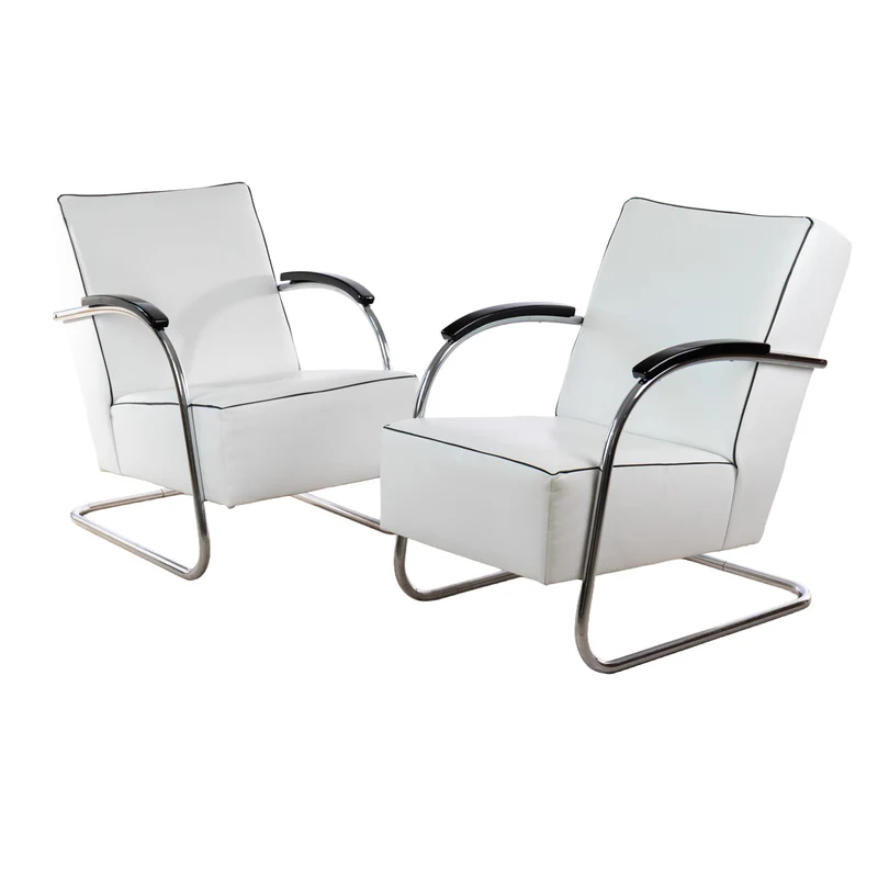 1930er Bauhaus Sessel, Mücke & Melder, 2er Paar