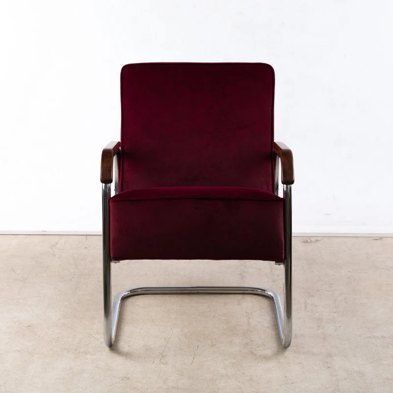 1930er Bauhaus Freischwinger Sessel Modell EK32, 2er Paar von Gottwald