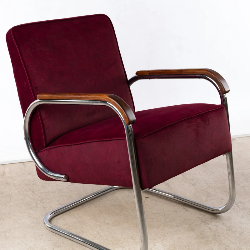 1930er Bauhaus Freischwinger Sessel Modell EK32, 2er Paar von Gottwald
