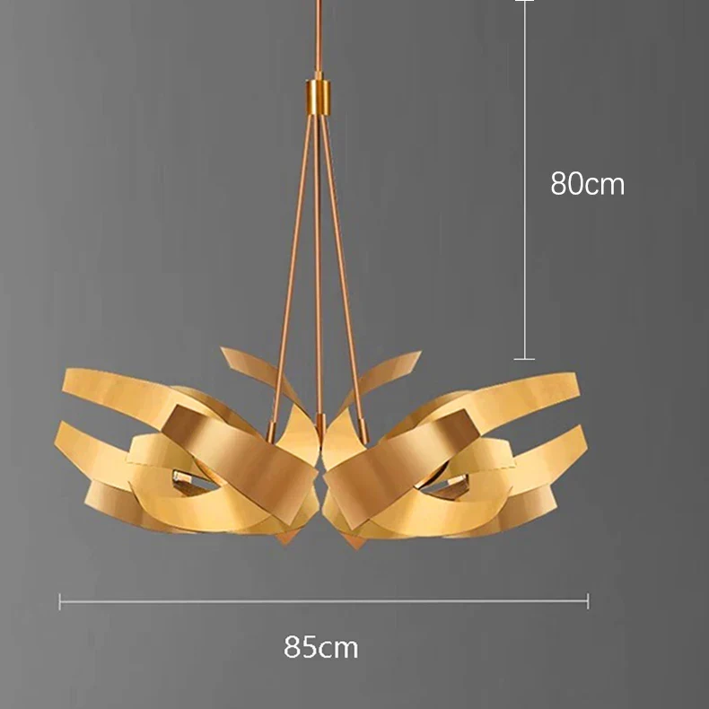 Skulpturale Pendelleuchte aus Aluminiumbändern – Diamenia