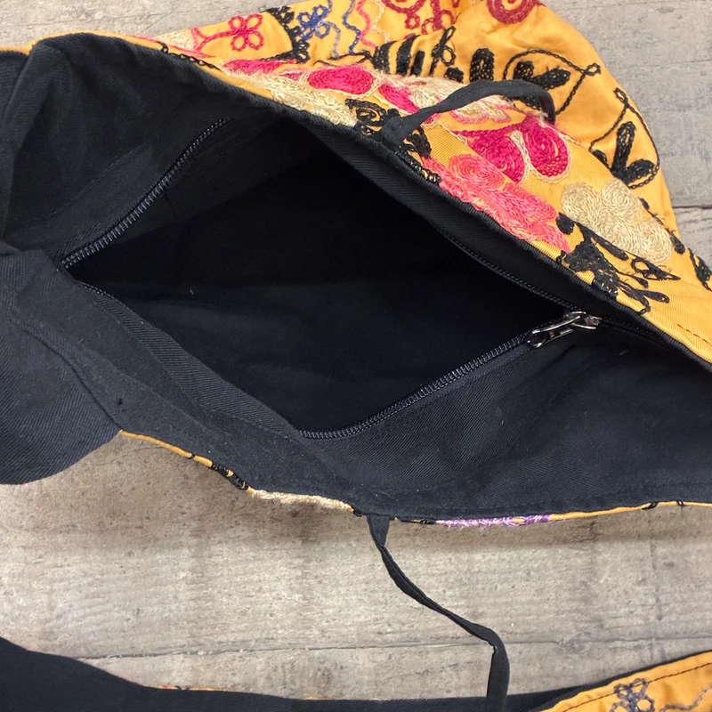 Orient Umhängetasche Suzani Handtasche Bestickt Gelb Bunt Tasche Gebraucht