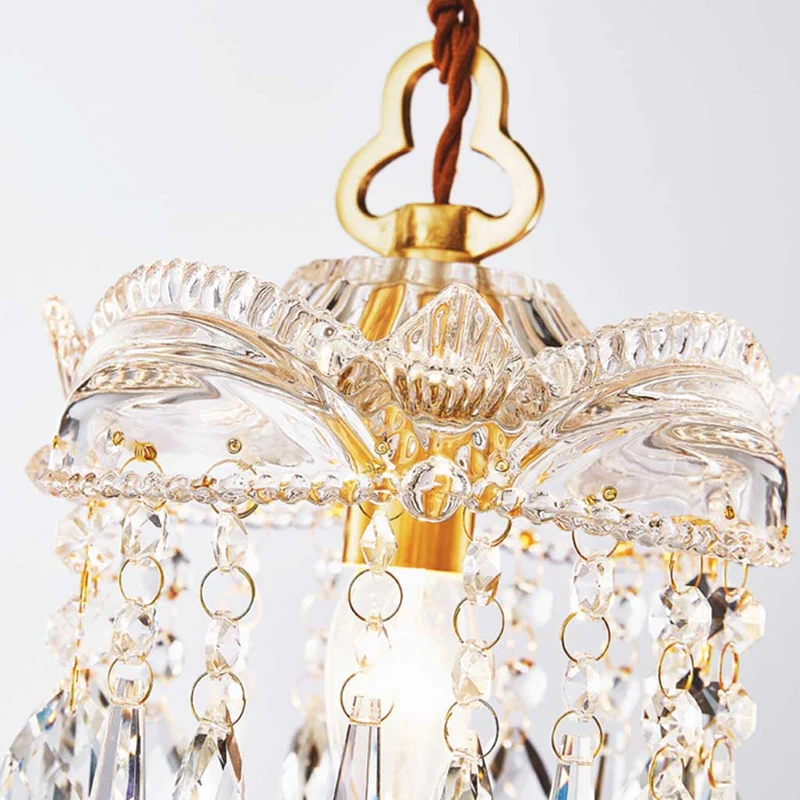 Pendant Light Luxury Vintage Brass Clear Glass Drop