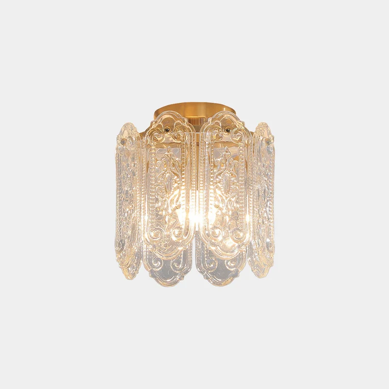 Ceiling / Pendant Light French Floral Carved Glass