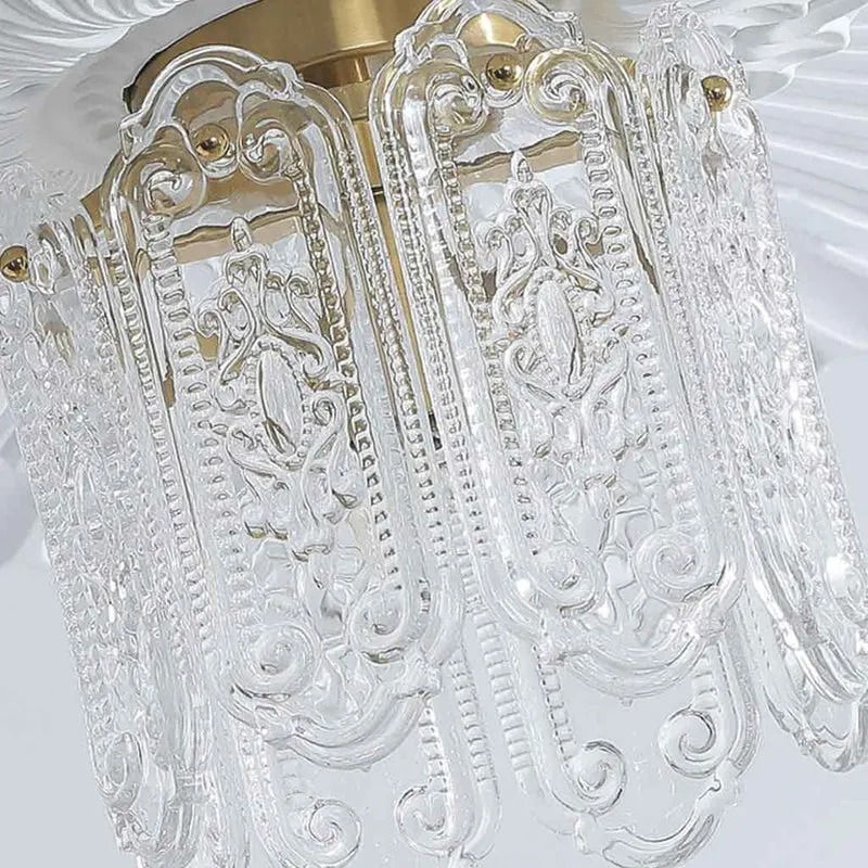 Ceiling / Pendant Light French Floral Carved Glass