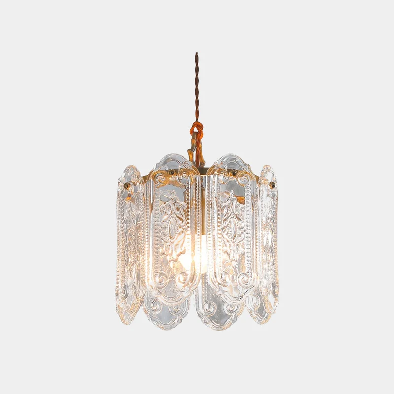 Ceiling / Pendant Light French Floral Carved Glass