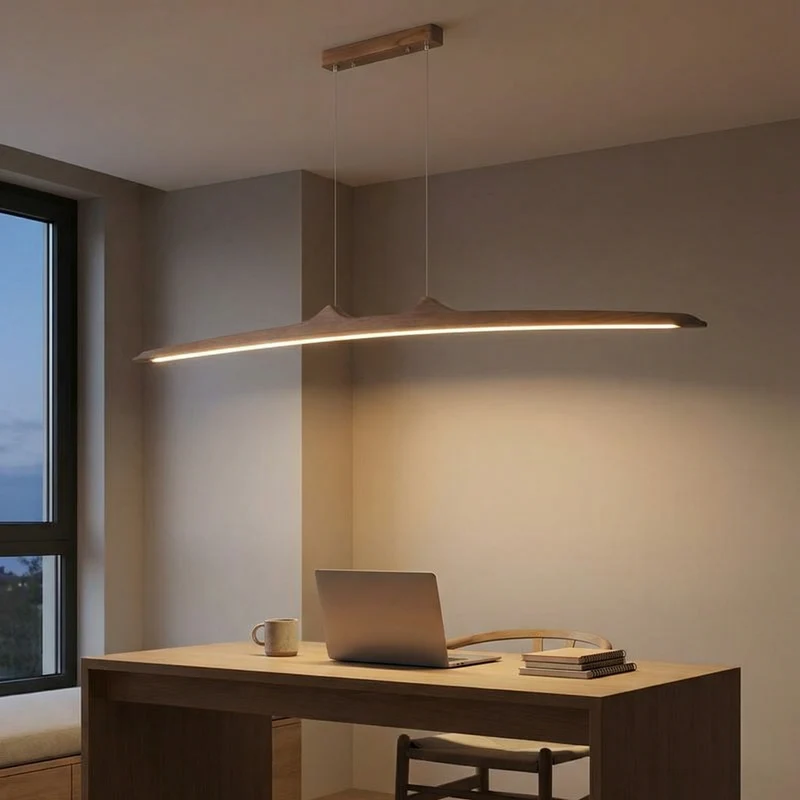 Minimalistische Hängeleuchte aus Nussbaum für Esszimmer – Walnia