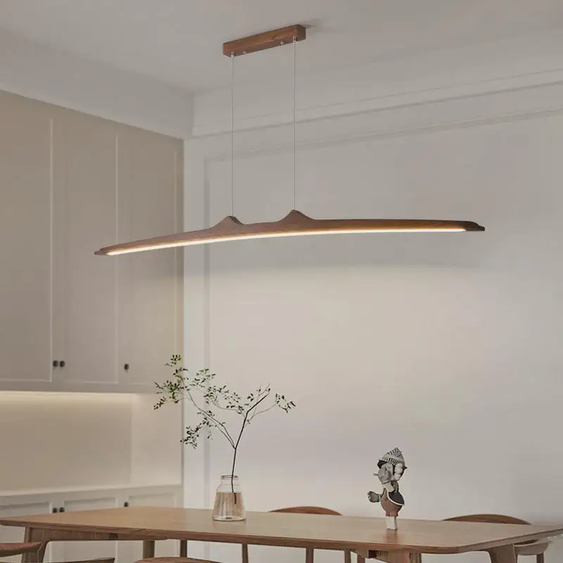 Minimalistische Hängeleuchte aus Nussbaum für Esszimmer – Walnia