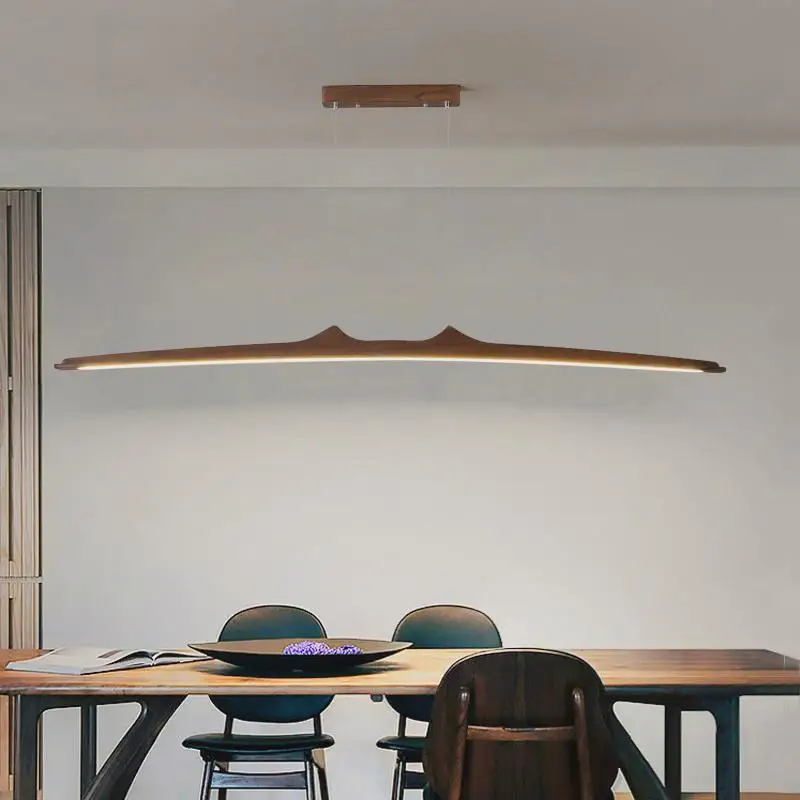 Minimalistische Hängeleuchte aus Nussbaum für Esszimmer – Walnia