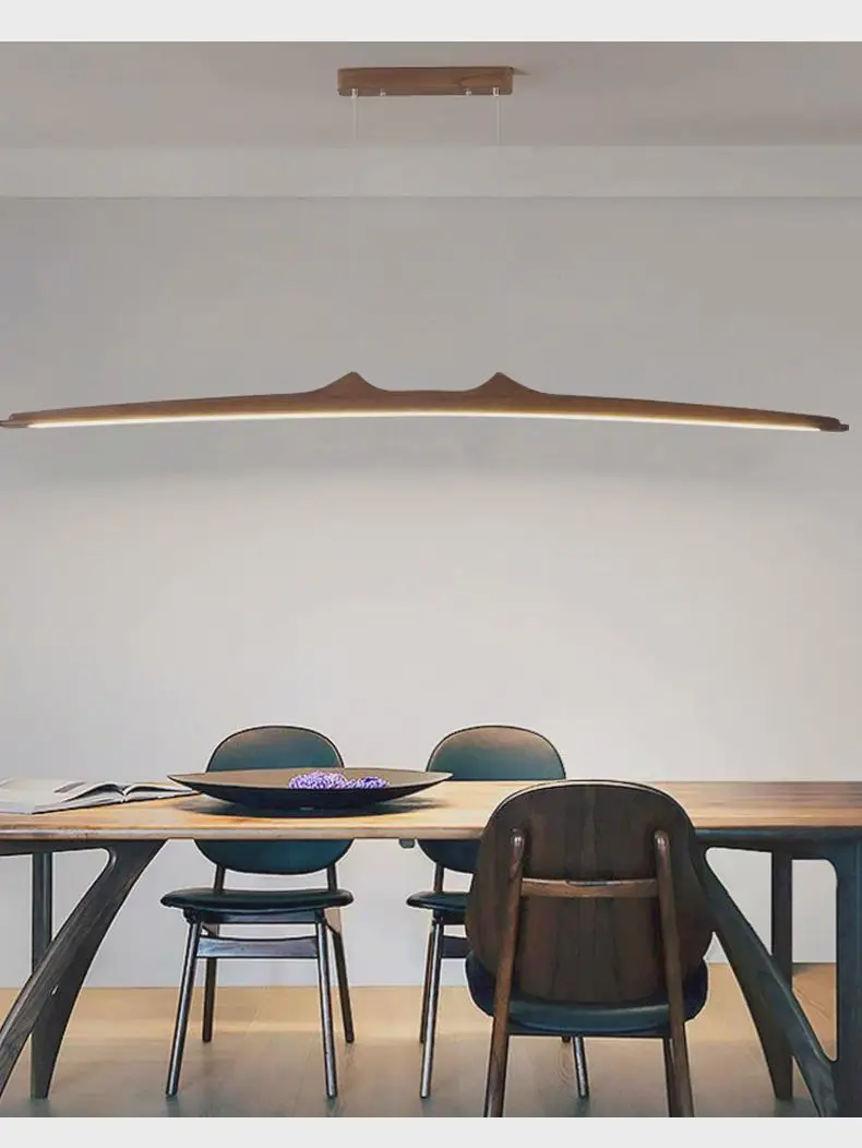 Minimalistische Hängeleuchte aus Nussbaum für Esszimmer – Walnia