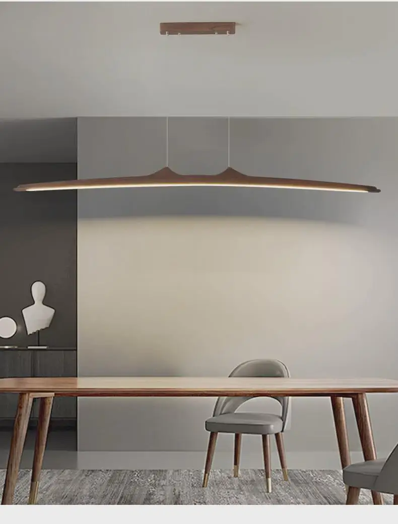 Minimalistische Hängeleuchte aus Nussbaum für Esszimmer – Walnia