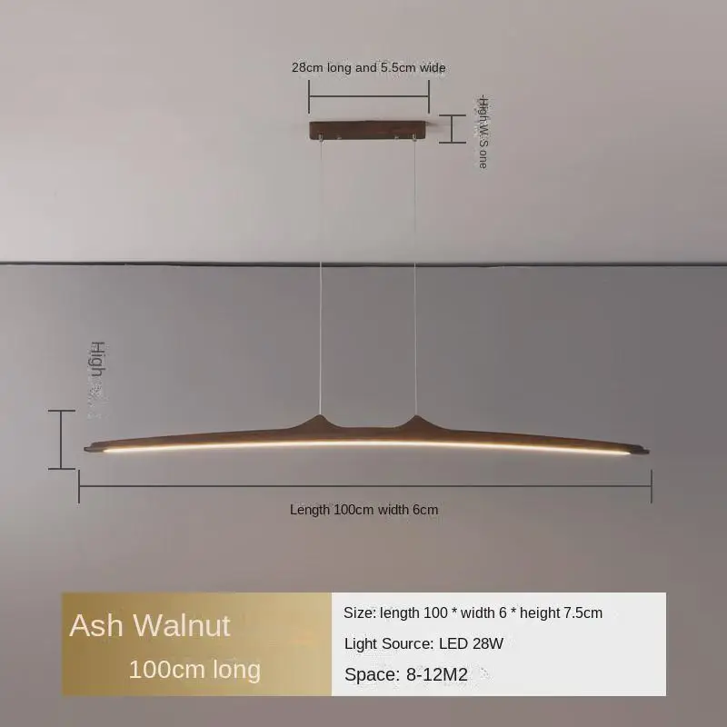Minimalistische Hängeleuchte aus Nussbaum für Esszimmer – Walnia
