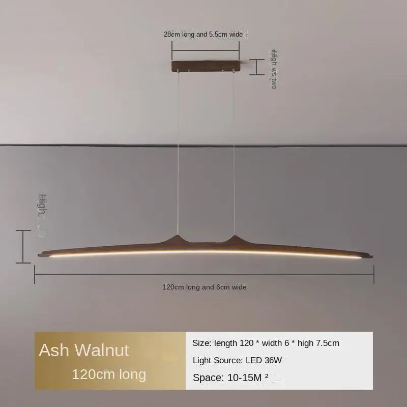 Minimalistische Hängeleuchte aus Nussbaum für Esszimmer – Walnia