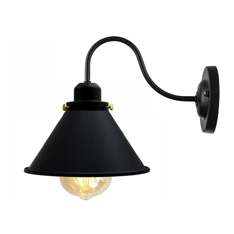 Vintage Wandleuchte E27 Industrie Wandlampe Schwanenhals ~3817