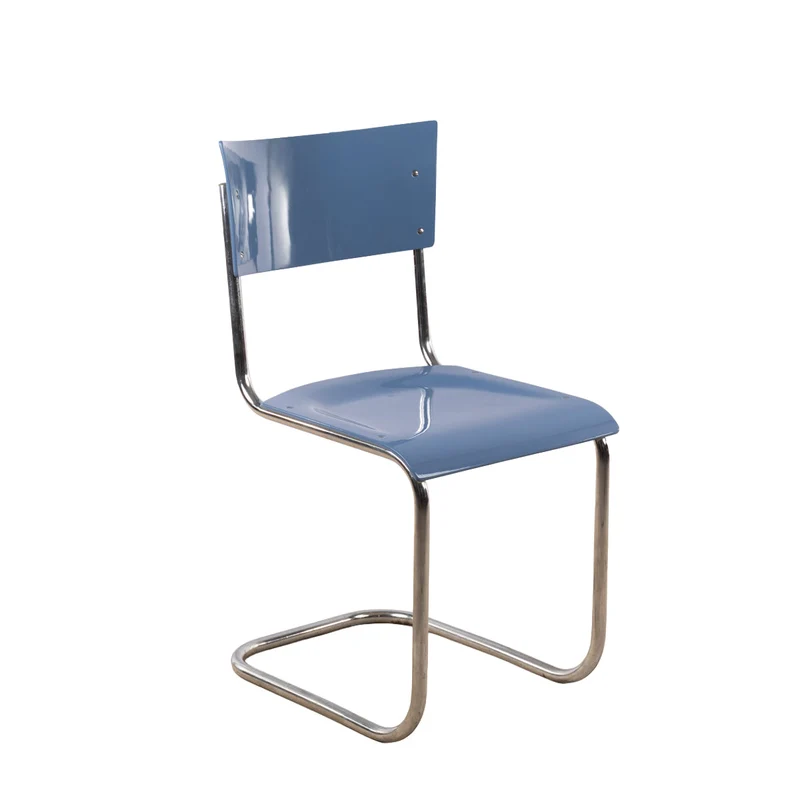 1930er Bauhaus Stuhl von Mart Stam Taubenblau